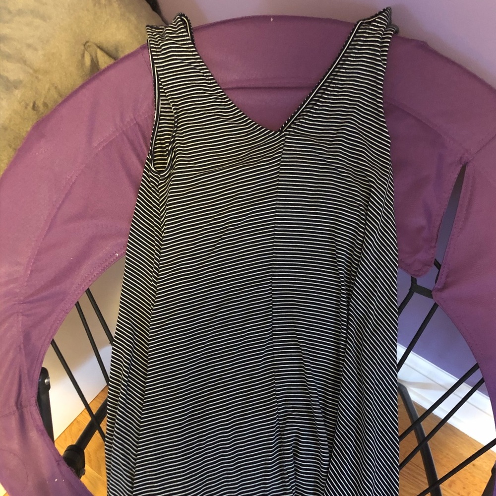 Women’s black and white striped dress